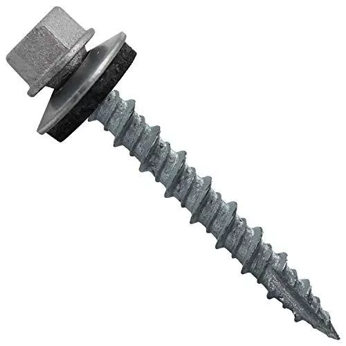 , #14 Thread, 1-1/2 in L, Metal To Wood Screw, Galvanized Steel, 2500 ea