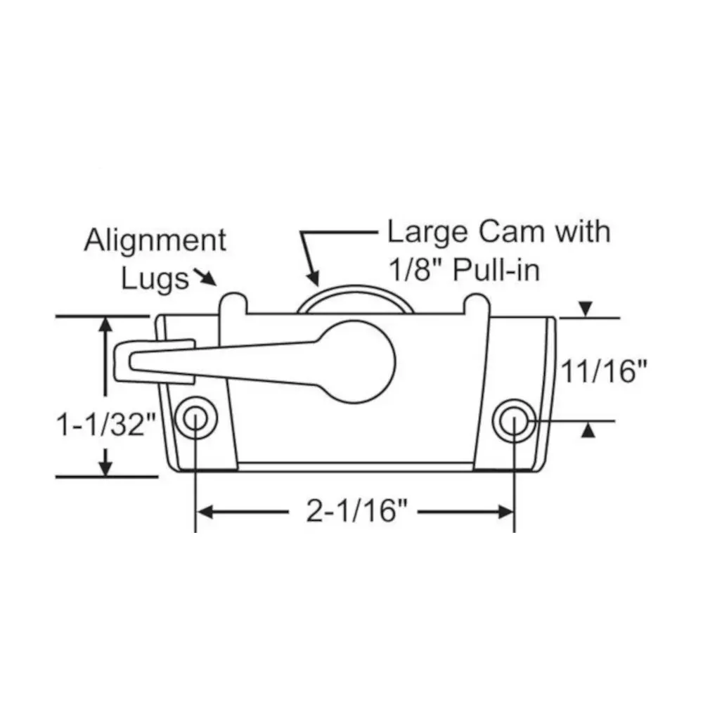 Truth Hardware “Trimline” Window Sash Lock – 2 – 1/16″ with Alignment Lugs