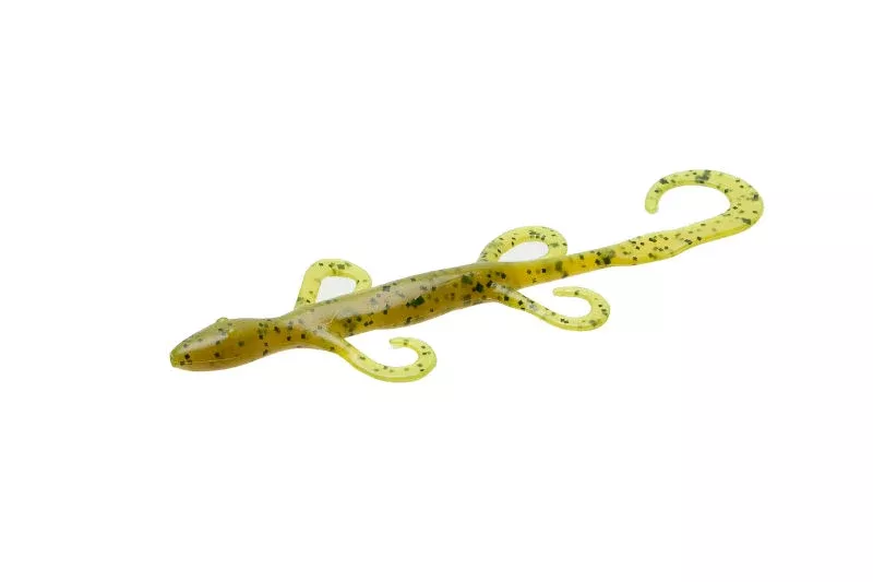 Zoom Super Salty Plastic Lizard, 6″, Chartreuse Pumpkin, 9 Pack
