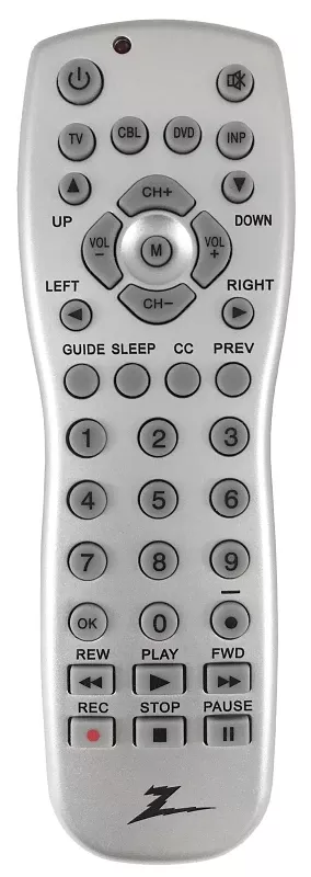 Zp305mh 3-device Universal Remote Control For Tv, Vcr, Dvd, Cable & Satellite